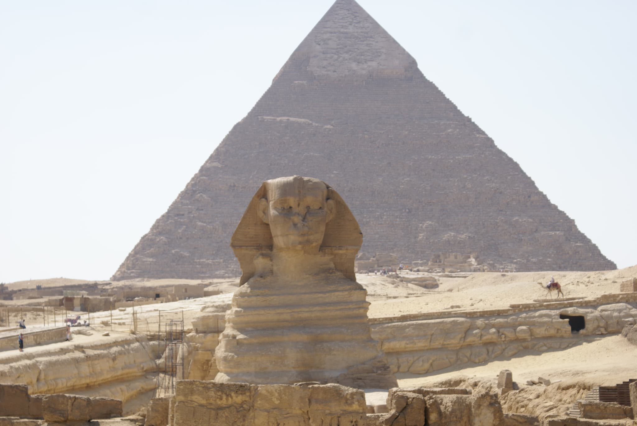 The Great Sphinx of Giza with the Pyramid of Khafre behind it